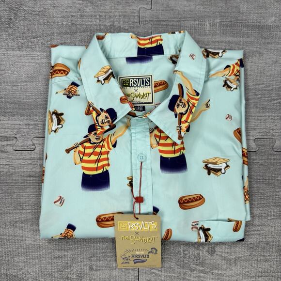 RSVLTS The Sandlot The Great Hambino Shirt Mens 3XL XXXL Short Sleeve Preppy AOP - Picture 12 of 12